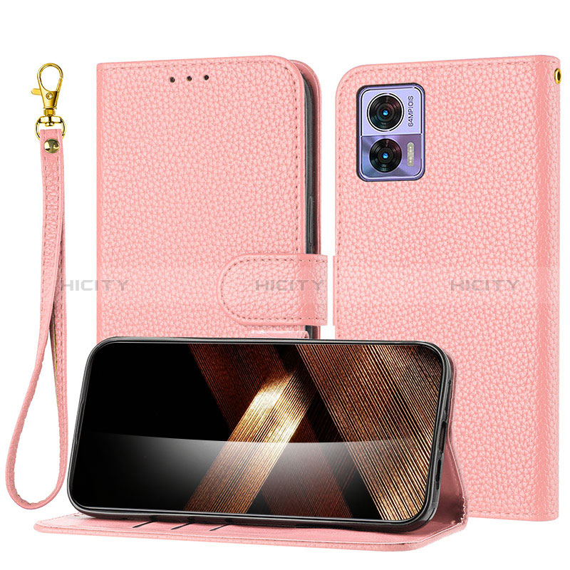 Funda de Cuero Cartera con Soporte Carcasa Y09X para Motorola Moto Edge 30 Lite 5G Oro Rosa