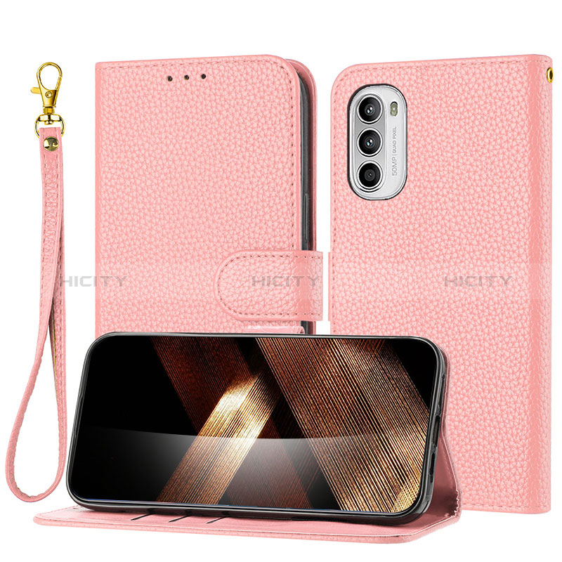 Funda de Cuero Cartera con Soporte Carcasa Y09X para Motorola Moto G31 Oro Rosa