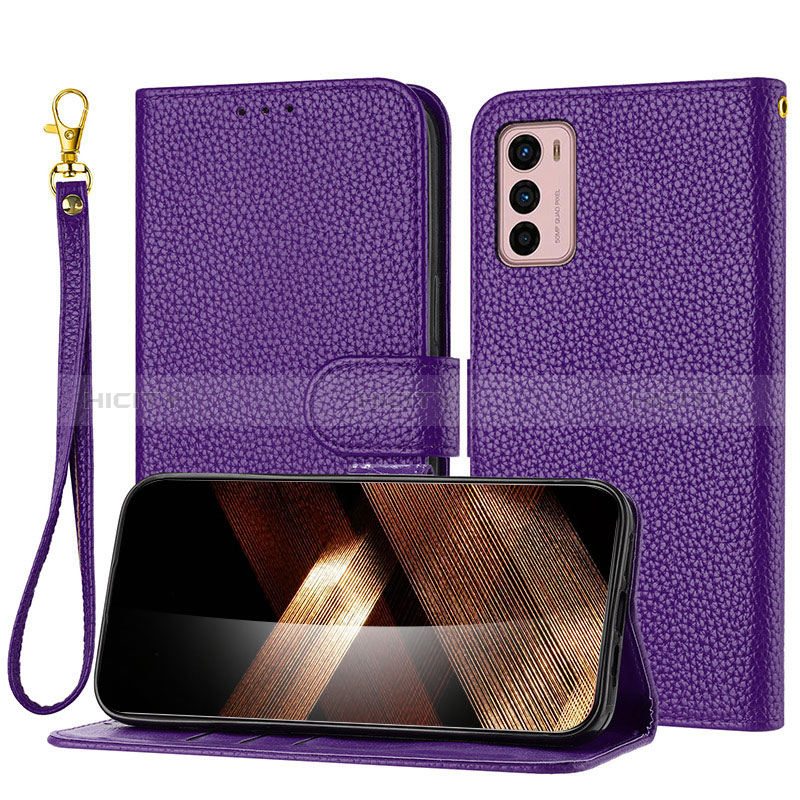 Funda de Cuero Cartera con Soporte Carcasa Y09X para Motorola Moto G42 Morado