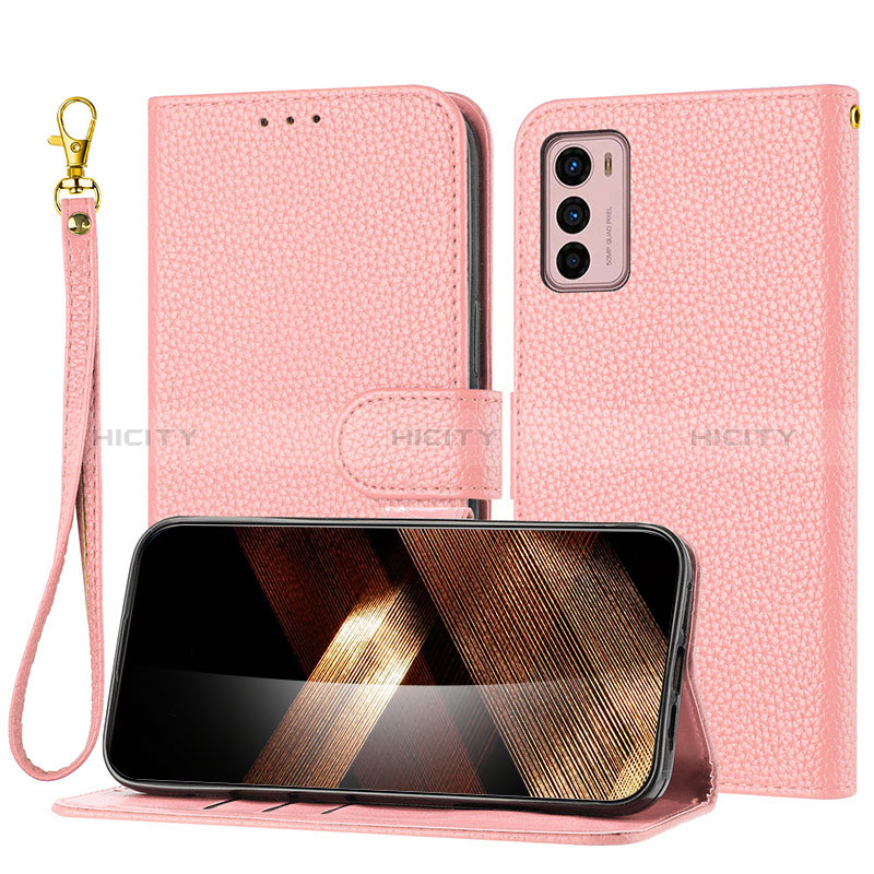 Funda de Cuero Cartera con Soporte Carcasa Y09X para Motorola Moto G42 Oro Rosa