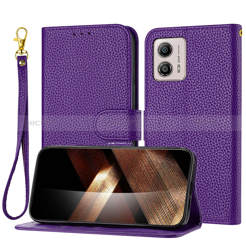 Funda de Cuero Cartera con Soporte Carcasa Y09X para Motorola Moto G53j 5G