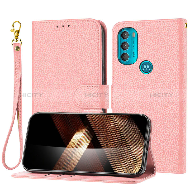 Funda de Cuero Cartera con Soporte Carcasa Y09X para Motorola Moto G71 5G Oro Rosa