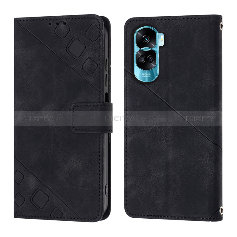 Funda de Cuero Cartera con Soporte Carcasa YB1 para Huawei Honor 90 Lite 5G Negro