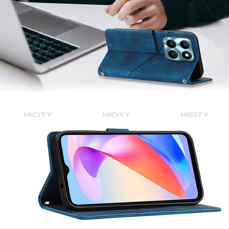 Funda de Cuero Cartera con Soporte Carcasa YB1 para Huawei Honor X6a