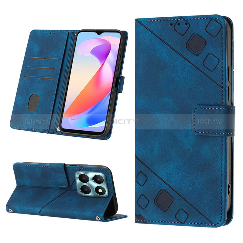 Funda de Cuero Cartera con Soporte Carcasa YB1 para Huawei Honor X6a