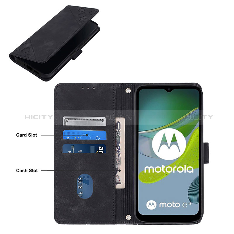 Funda de Cuero Cartera con Soporte Carcasa YB1 para Motorola Moto E13