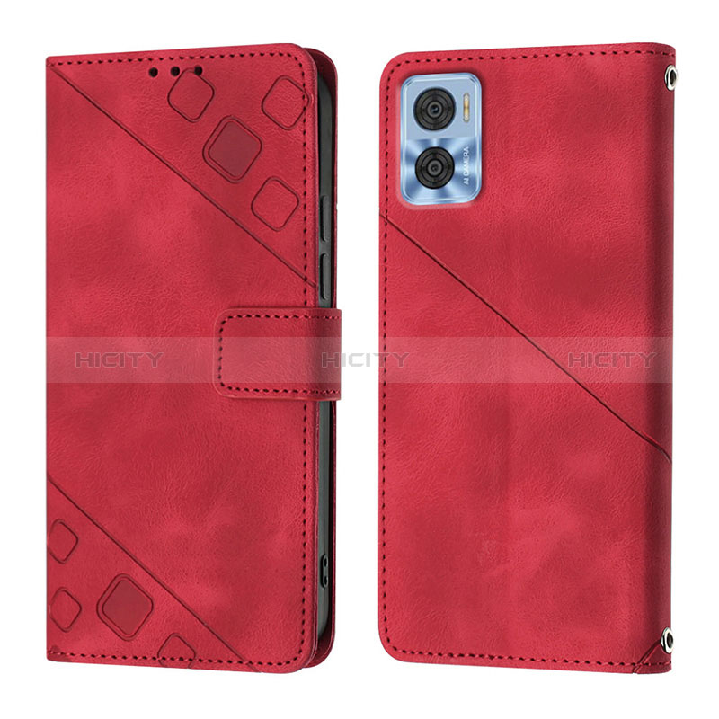 Funda de Cuero Cartera con Soporte Carcasa YB1 para Motorola Moto E22