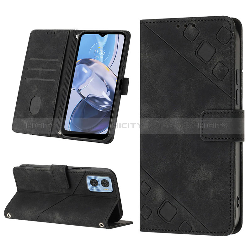 Funda de Cuero Cartera con Soporte Carcasa YB1 para Motorola Moto E22i