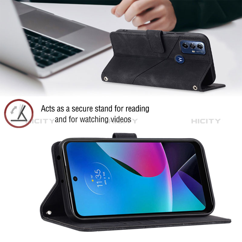 Funda de Cuero Cartera con Soporte Carcasa YB1 para Motorola Moto G Play Gen 2