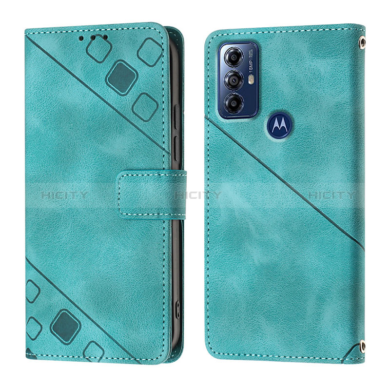 Funda de Cuero Cartera con Soporte Carcasa YB1 para Motorola Moto G Play Gen 2 Verde