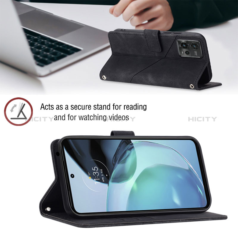 Funda de Cuero Cartera con Soporte Carcasa YB1 para Motorola Moto G72