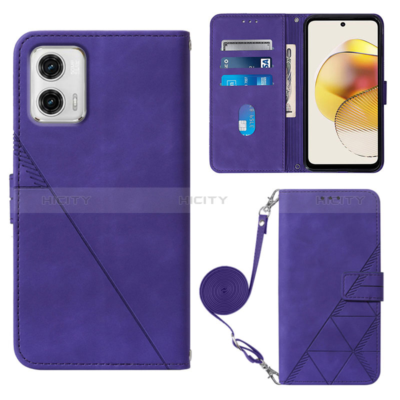 Funda de Cuero Cartera con Soporte Carcasa YB1 para Motorola Moto G73 5G