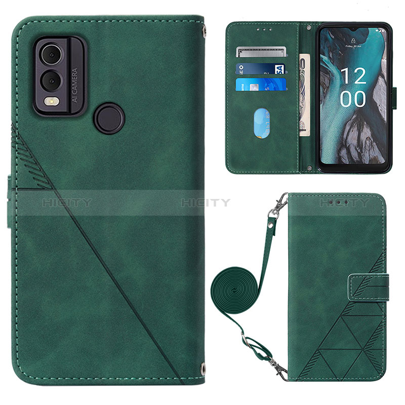 Funda de Cuero Cartera con Soporte Carcasa YB1 para Nokia C22 Verde