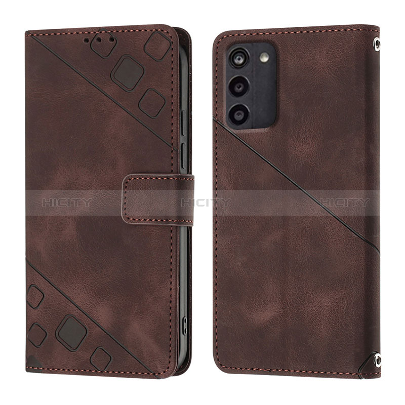 Funda de Cuero Cartera con Soporte Carcasa YB1 para Nokia G100 Marron