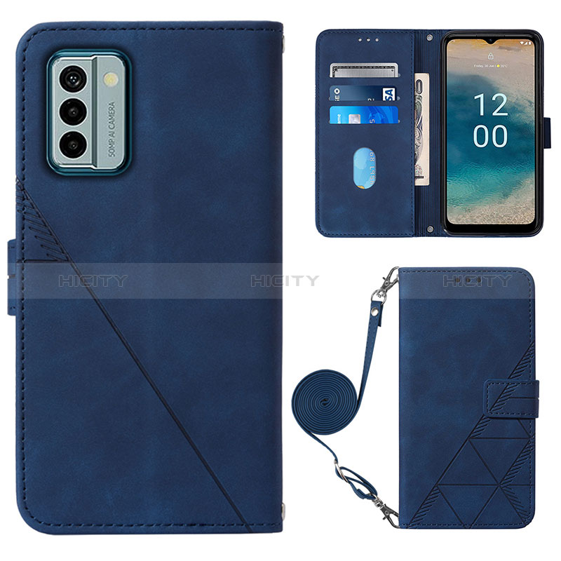 Funda de Cuero Cartera con Soporte Carcasa YB1 para Nokia G22 Azul