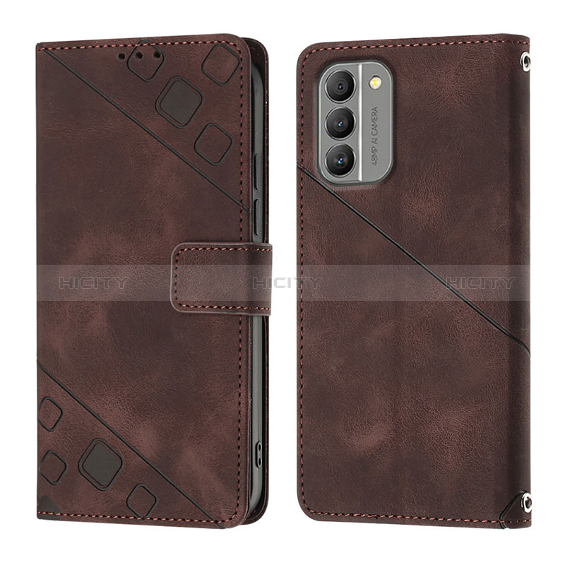 Funda de Cuero Cartera con Soporte Carcasa YB1 para Nokia G400 5G Marron