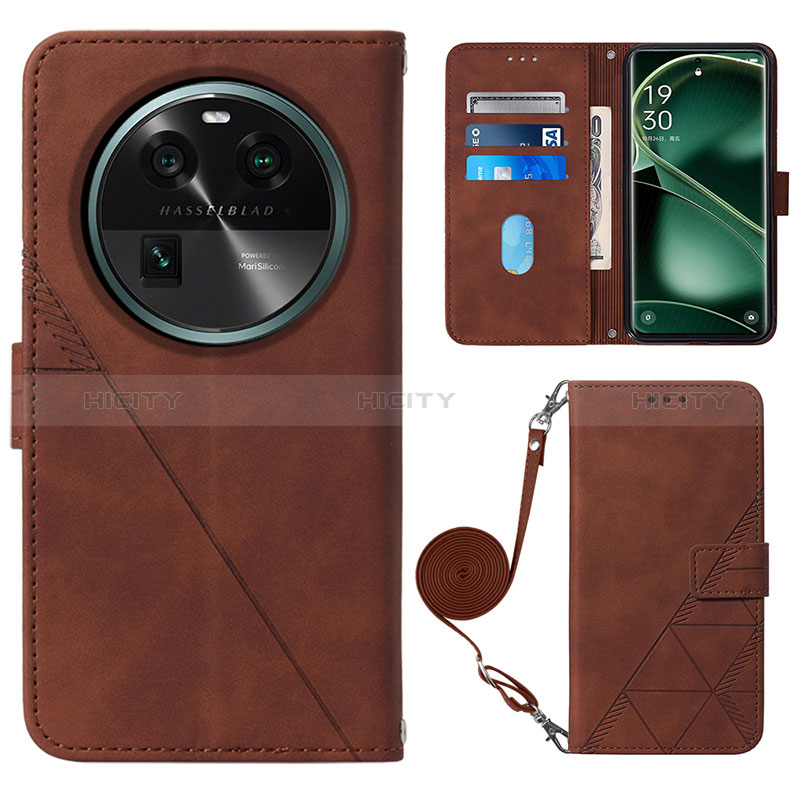 Funda de Cuero Cartera con Soporte Carcasa YB1 para Oppo Find X6 5G