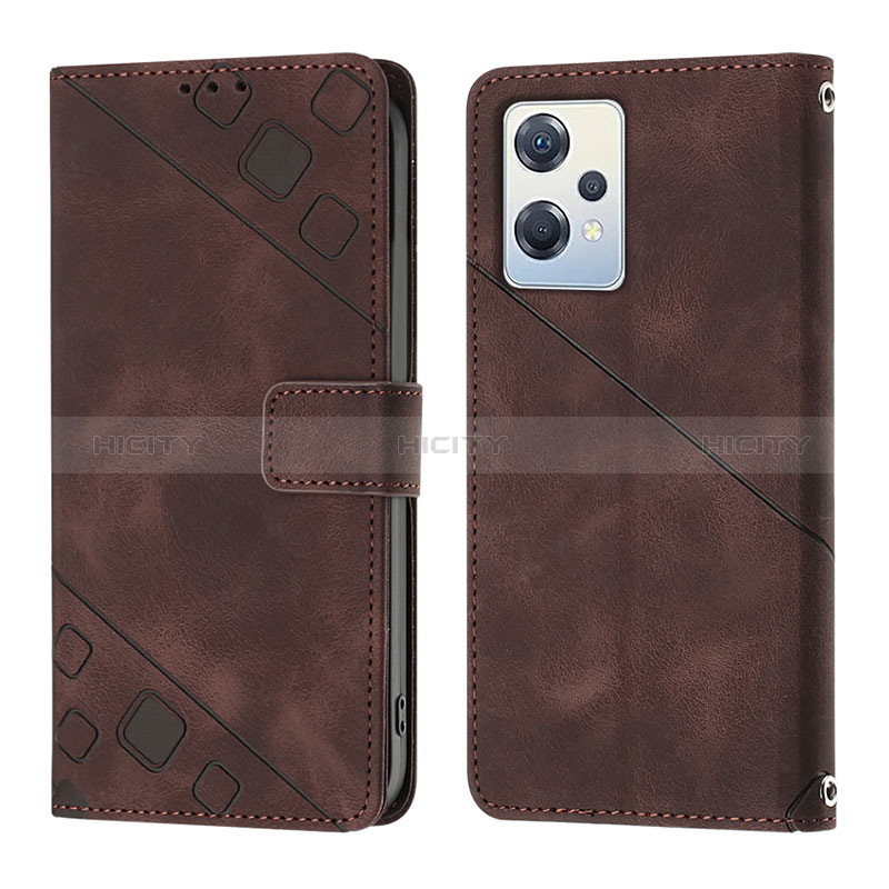 Funda de Cuero Cartera con Soporte Carcasa YB1 para Oppo K10X 5G Marron