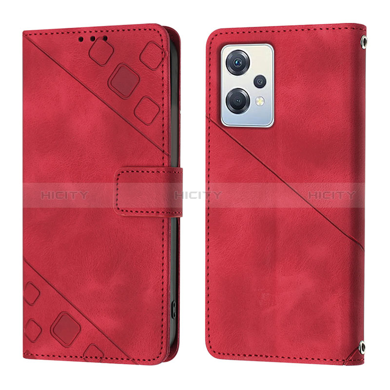 Funda de Cuero Cartera con Soporte Carcasa YB1 para Oppo K10X 5G Rojo