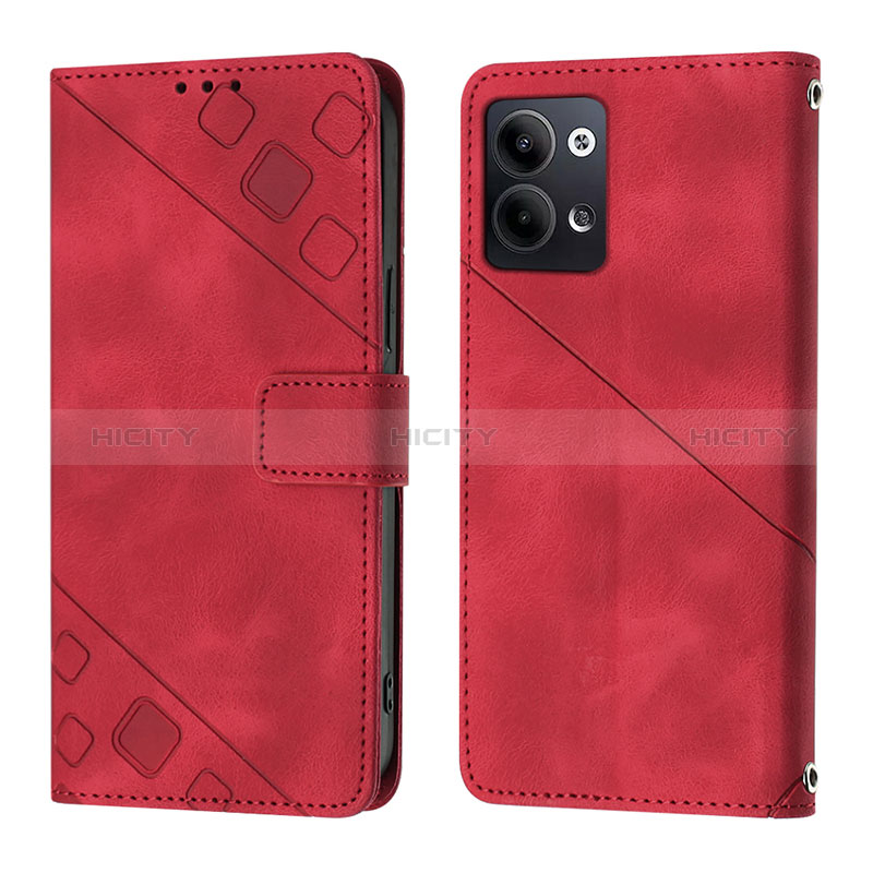 Funda de Cuero Cartera con Soporte Carcasa YB1 para Oppo Reno9 Pro 5G Rojo