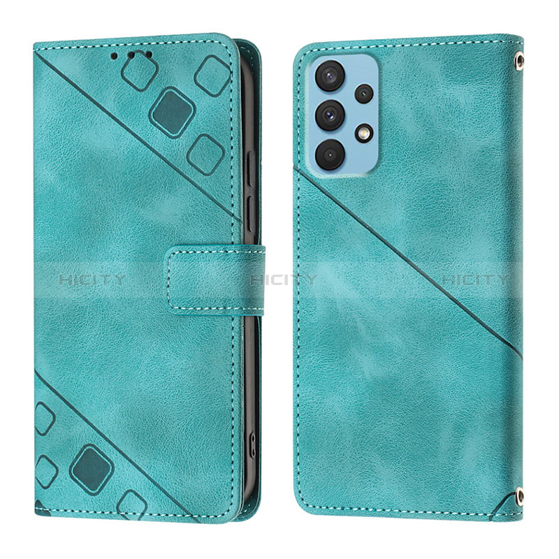 Funda de Cuero Cartera con Soporte Carcasa YB1 para Samsung Galaxy A32 4G Verde