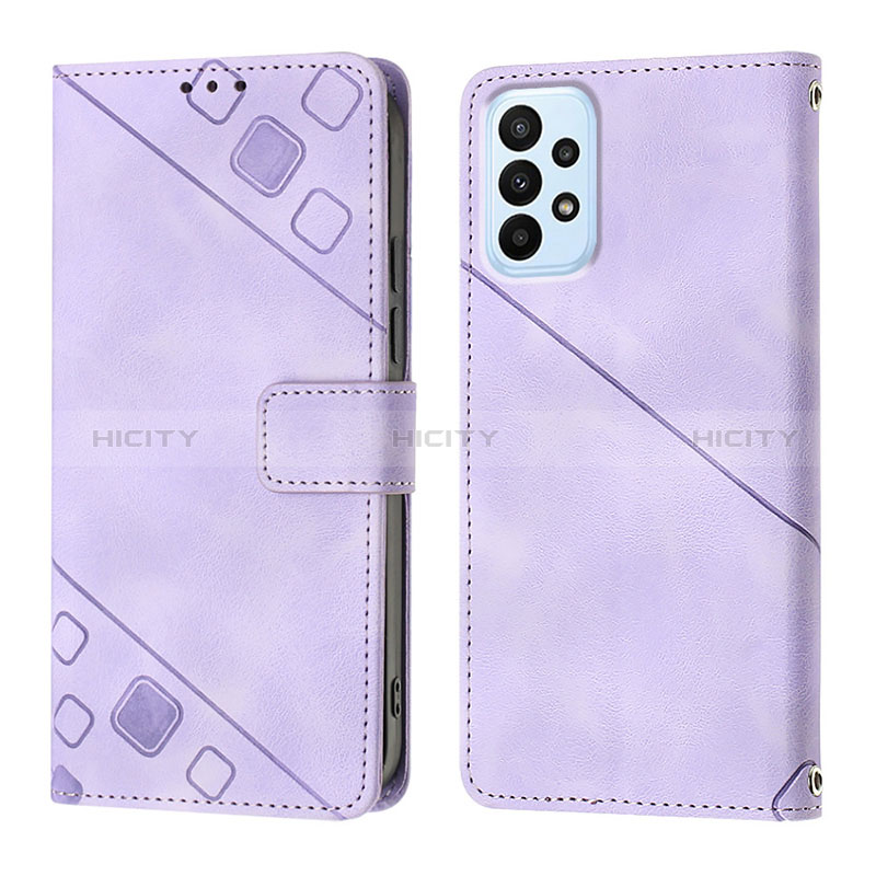 Funda de Cuero Cartera con Soporte Carcasa YB1 para Samsung Galaxy A32 5G Morado