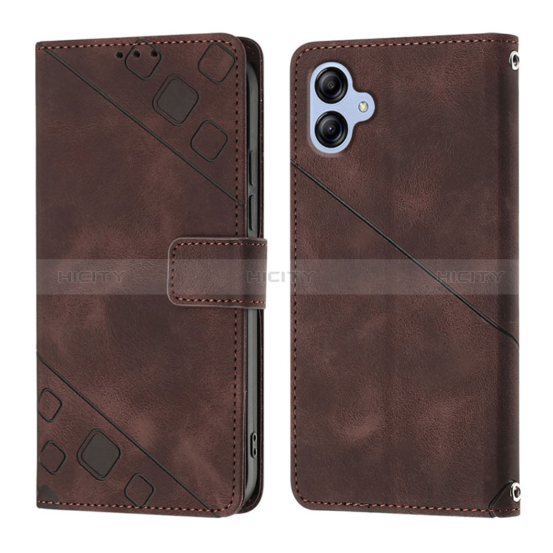 Funda de Cuero Cartera con Soporte Carcasa YB1 para Samsung Galaxy M04 Marron