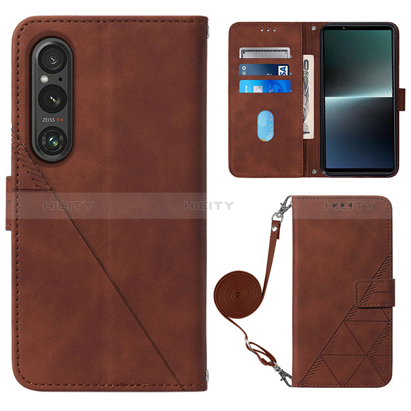 Funda de Cuero Cartera con Soporte Carcasa YB1 para Sony Xperia 1 V