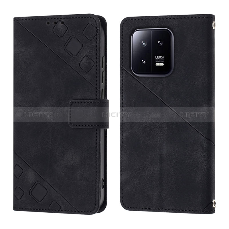 Funda de Cuero Cartera con Soporte Carcasa YB1 para Xiaomi Mi 13 5G Negro