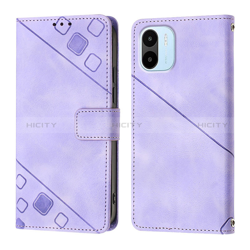 Funda de Cuero Cartera con Soporte Carcasa YB1 para Xiaomi Poco C50 Morado