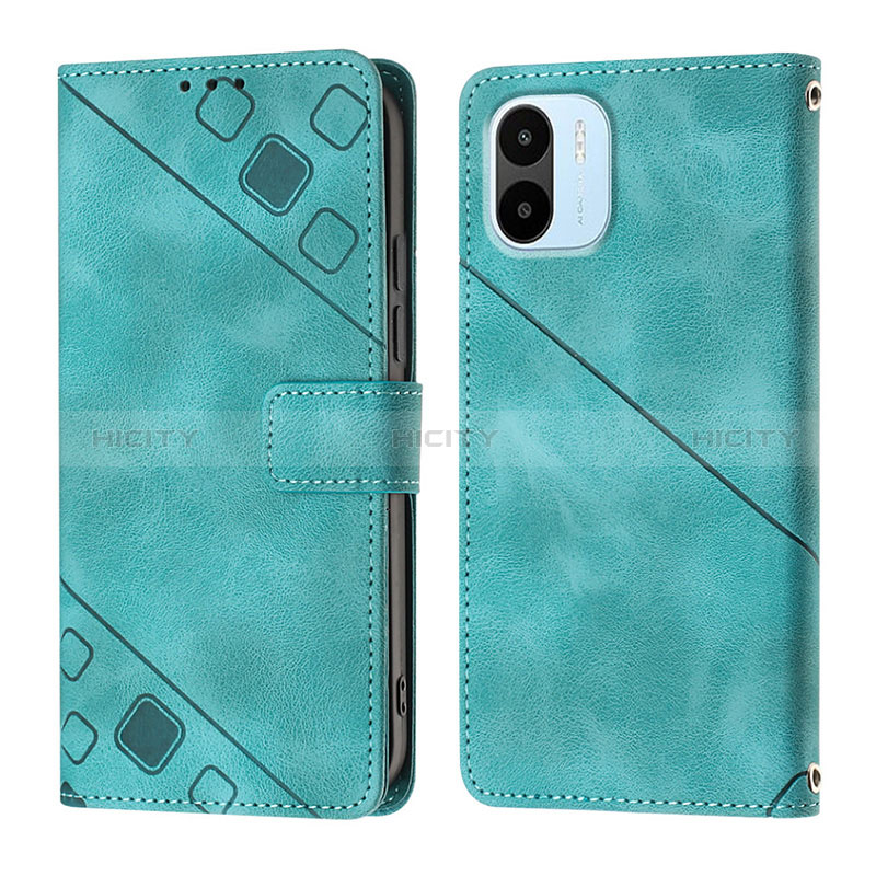 Funda de Cuero Cartera con Soporte Carcasa YB1 para Xiaomi Redmi A1 Verde