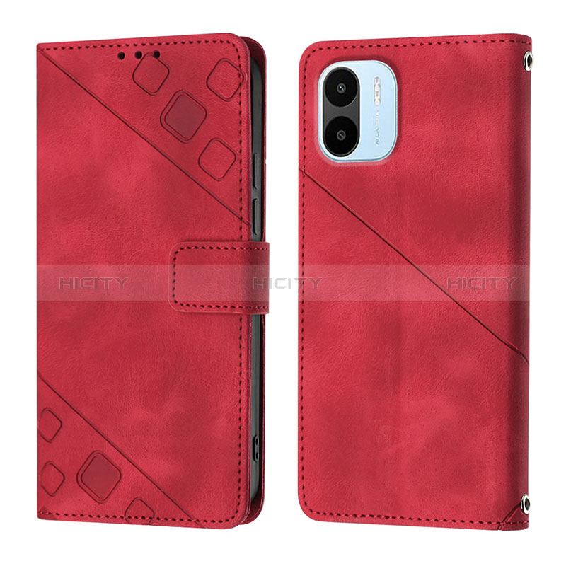 Funda de Cuero Cartera con Soporte Carcasa YB1 para Xiaomi Redmi A2 Plus Rojo