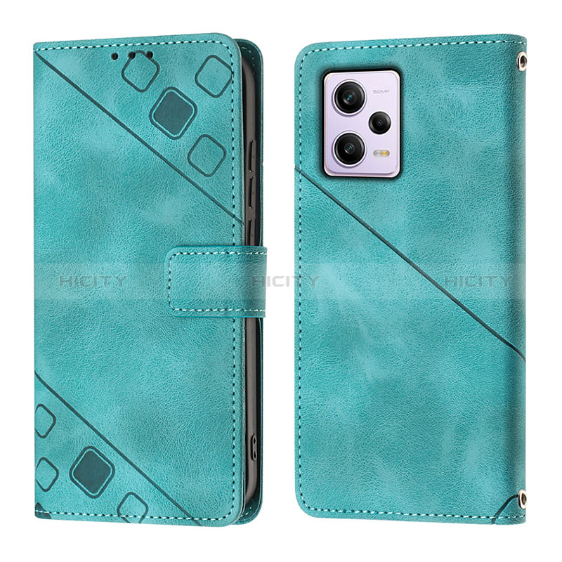 Funda de Cuero Cartera con Soporte Carcasa YB1 para Xiaomi Redmi Note 12 Pro 5G Verde