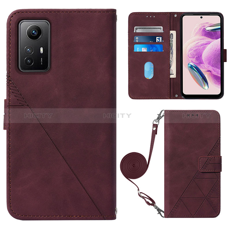 Funda de Cuero Cartera con Soporte Carcasa YB1 para Xiaomi Redmi Note 12S Rojo