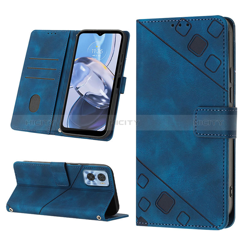 Funda de Cuero Cartera con Soporte Carcasa YB2 para Motorola Moto E22