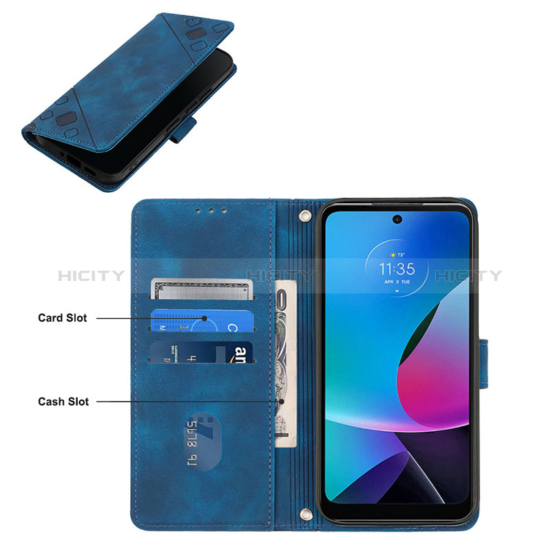 Funda de Cuero Cartera con Soporte Carcasa YB2 para Motorola Moto G Play (2023)