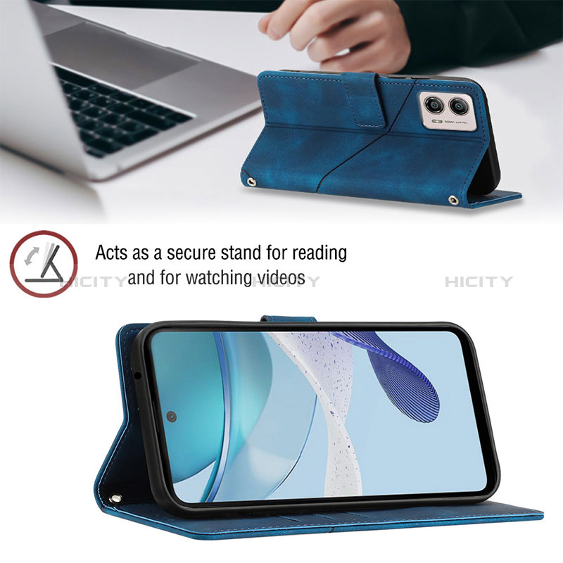 Funda de Cuero Cartera con Soporte Carcasa YB2 para Motorola Moto G53y 5G