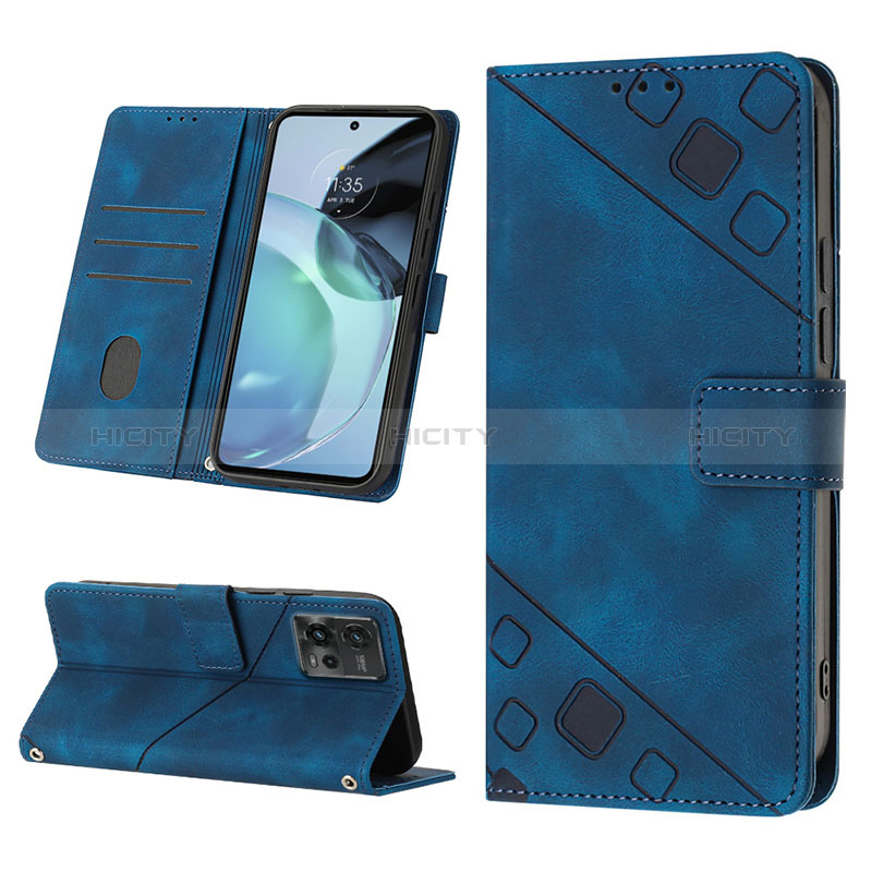 Funda de Cuero Cartera con Soporte Carcasa YB2 para Motorola Moto G72