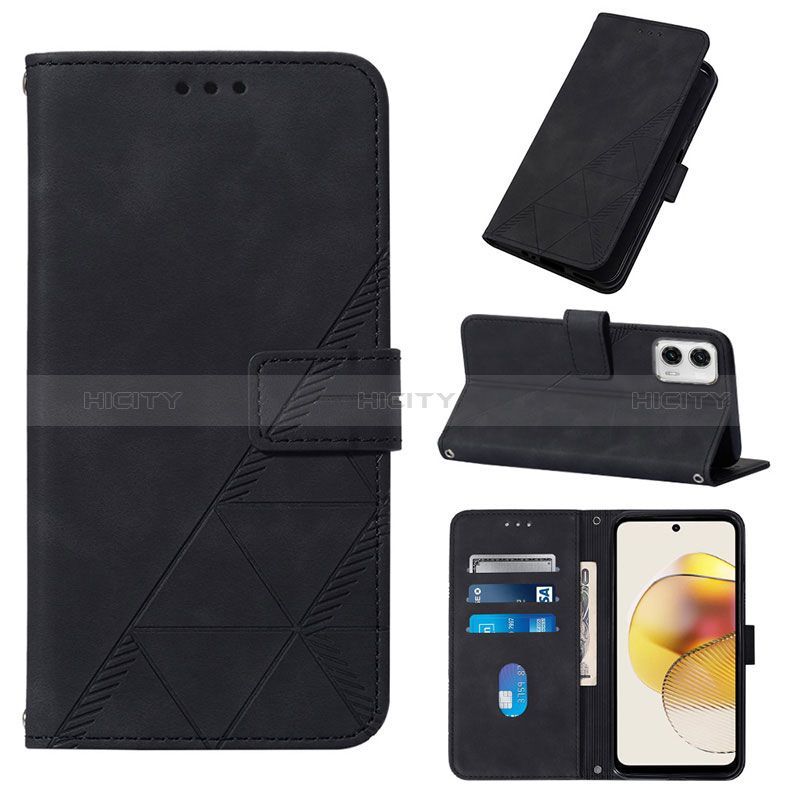 Funda de Cuero Cartera con Soporte Carcasa YB2 para Motorola Moto G73 5G