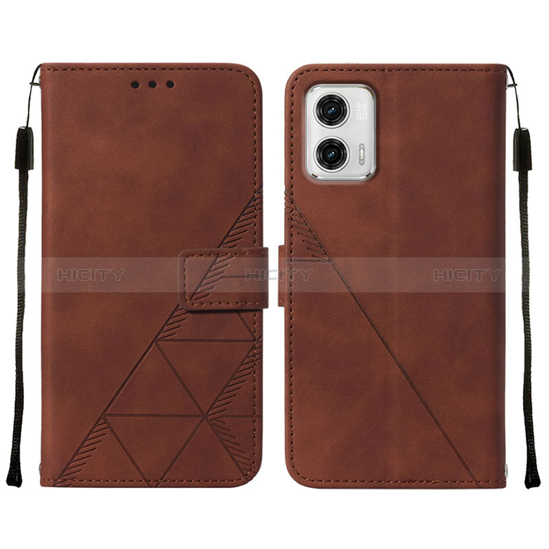 Funda de Cuero Cartera con Soporte Carcasa YB2 para Motorola Moto G73 5G Marron