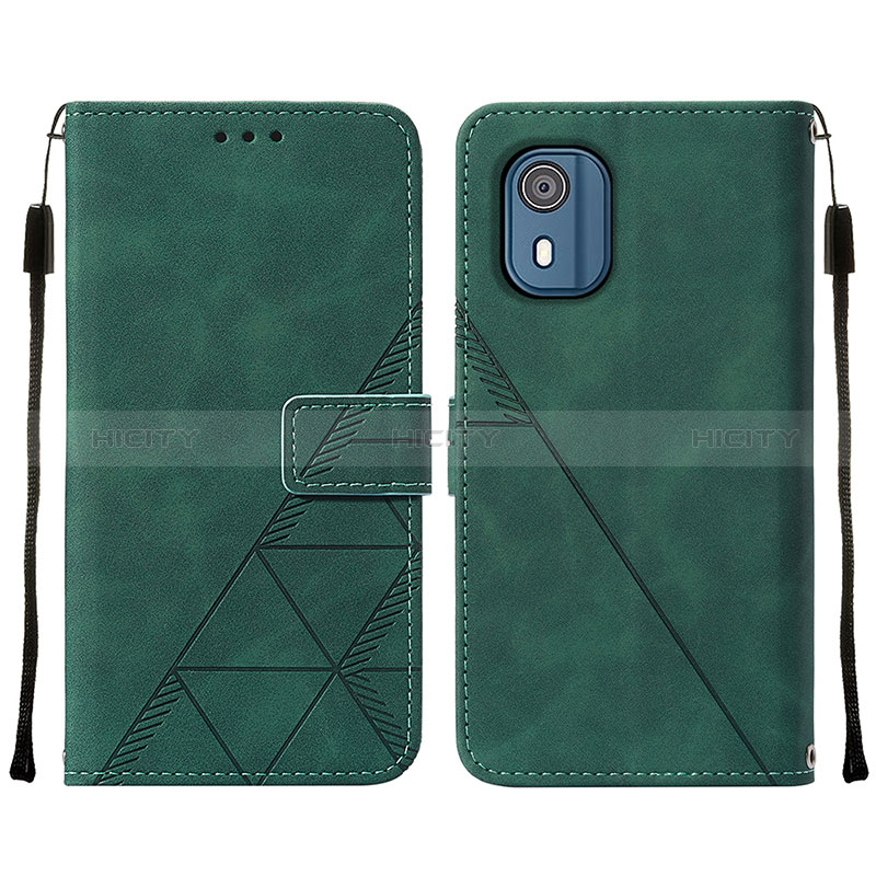 Funda de Cuero Cartera con Soporte Carcasa YB2 para Nokia C02 Verde