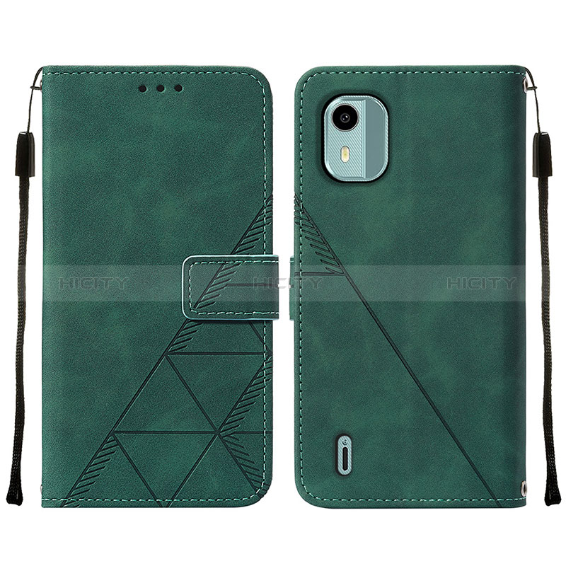 Funda de Cuero Cartera con Soporte Carcasa YB2 para Nokia C12 Verde