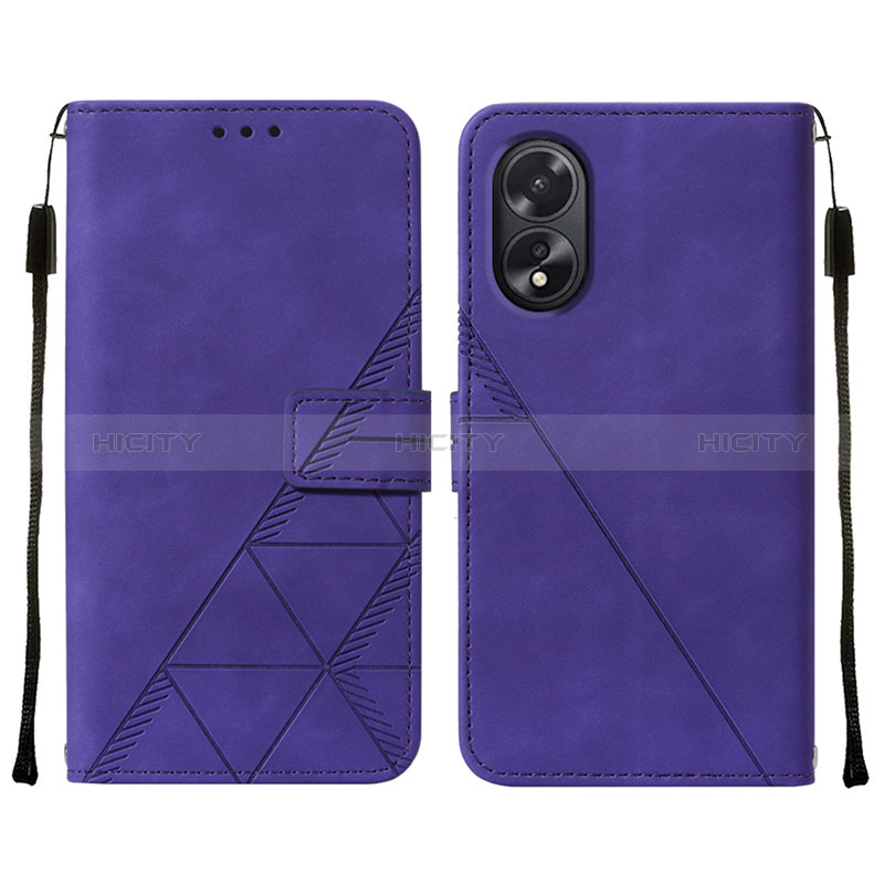 Funda de Cuero Cartera con Soporte Carcasa YB2 para Oppo A38 Morado