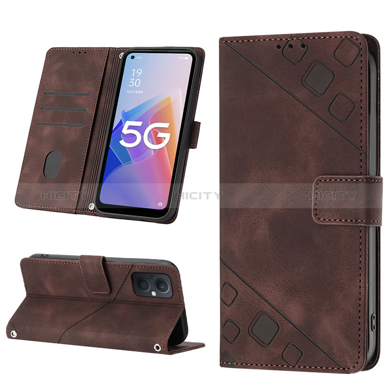 Funda de Cuero Cartera con Soporte Carcasa YB2 para Oppo A96 5G