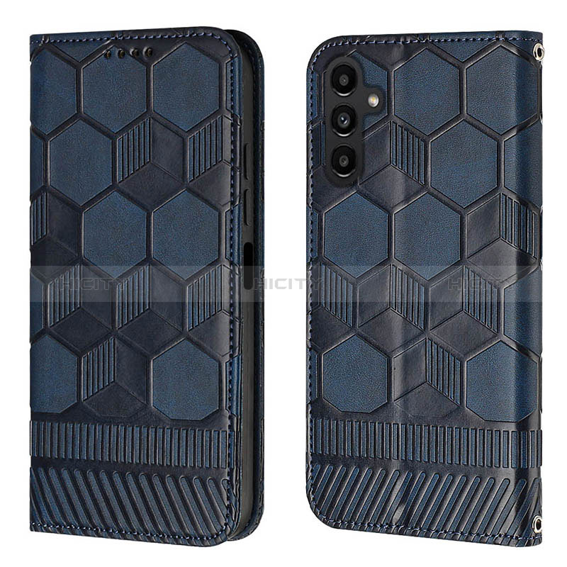 Funda de Cuero Cartera con Soporte Carcasa YB2 para Samsung Galaxy Quantum4 5G Azul