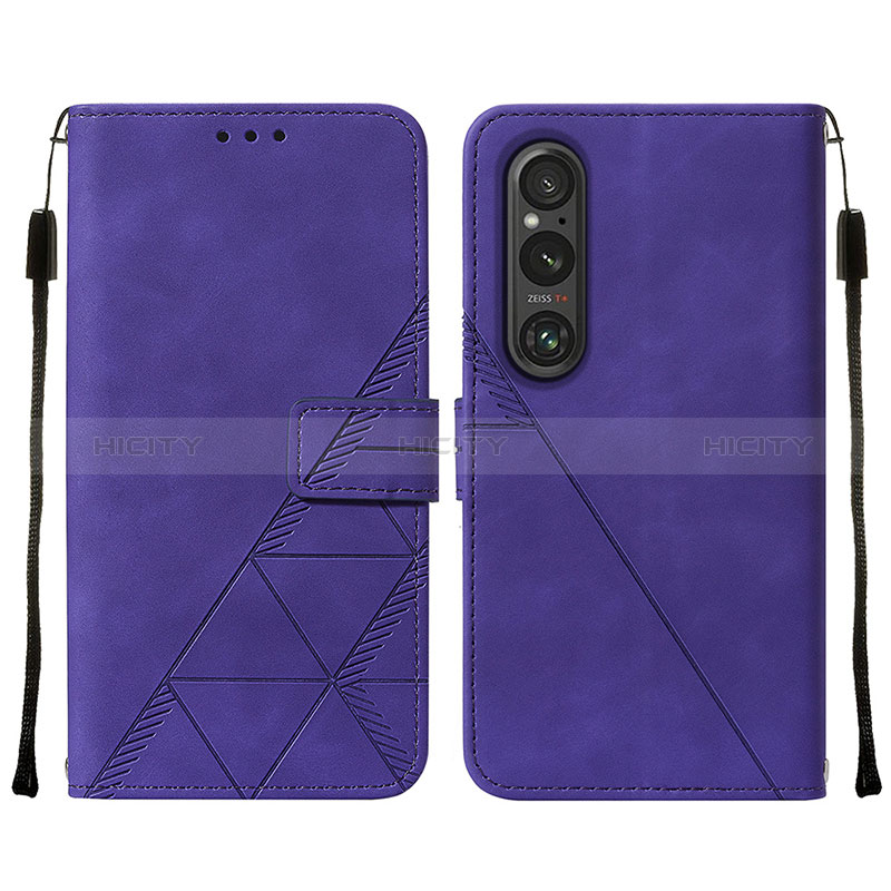 Funda de Cuero Cartera con Soporte Carcasa YB2 para Sony Xperia 1 V