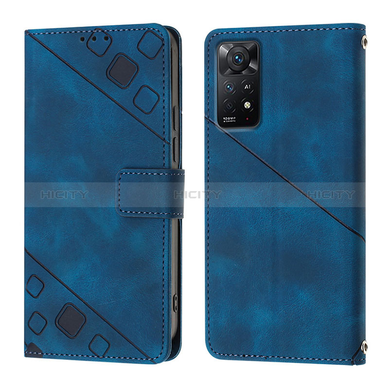 Funda de Cuero Cartera con Soporte Carcasa YB2 para Xiaomi Redmi Note 11 Pro 4G Azul