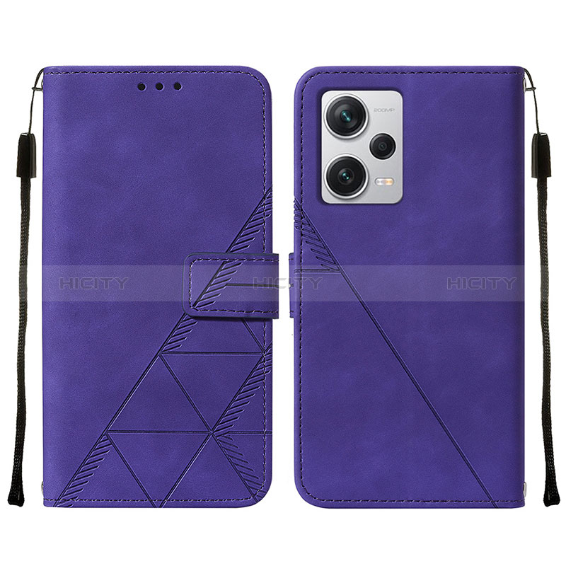 Funda de Cuero Cartera con Soporte Carcasa YB2 para Xiaomi Redmi Note 12 Pro+ Plus 5G Morado