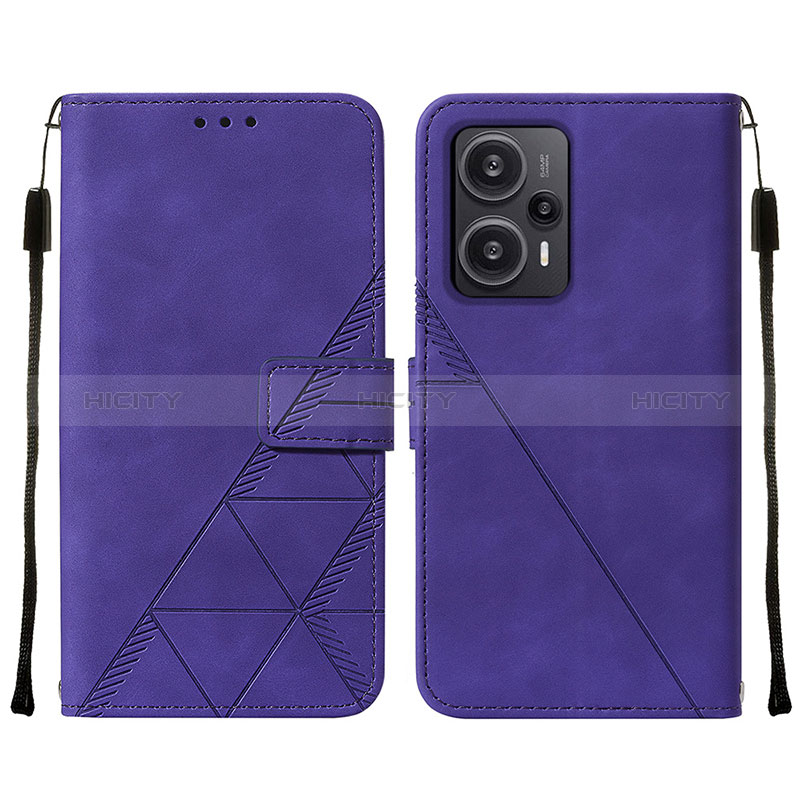 Funda de Cuero Cartera con Soporte Carcasa YB2 para Xiaomi Redmi Note 12 Turbo 5G Morado