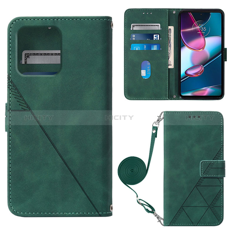 Funda de Cuero Cartera con Soporte Carcasa YB3 para Motorola Moto Edge Plus (2023) 5G Verde